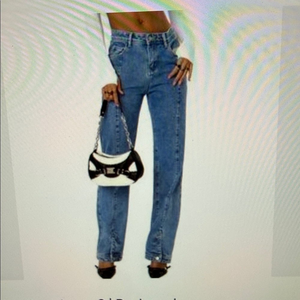 THE KRIPT Straight-Leg Denim Jeans WITH SNAP HEM - Light Blue